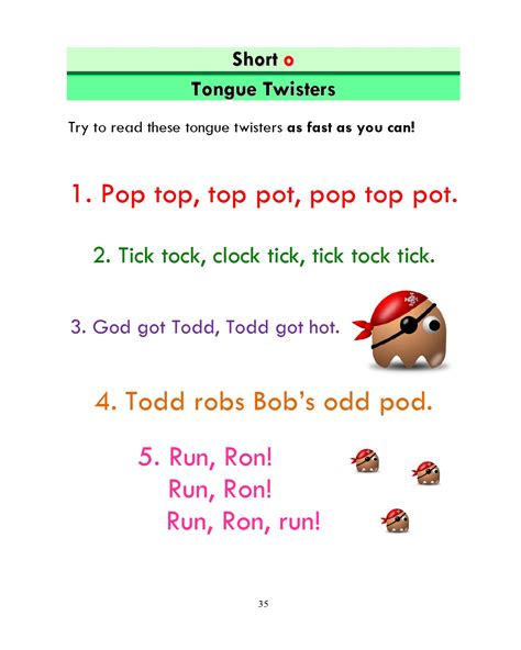 Esl Phonics Lessons Short O 3 Tongue Twisters Stickyball Esl