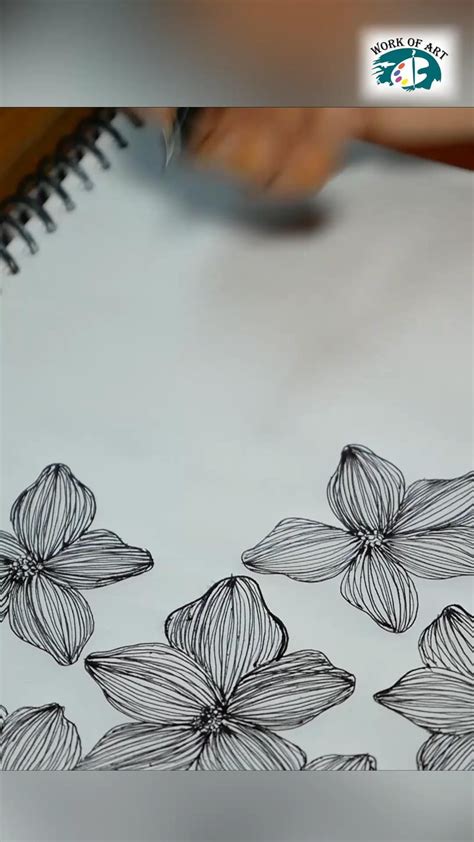 draw fineliner flower art step  step  art  beginners
