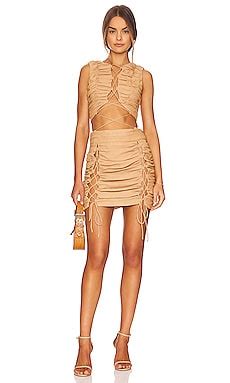 Nbd Nadiya Mini Dress In Nude Revolve