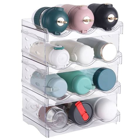 Tier Bottle Storage Holder Bottles Transparent Stackable Bottle