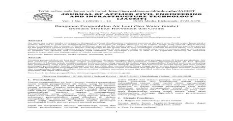 Pdf Bangunan Pengambilan Air Laut Sea Water Intake Berbasis