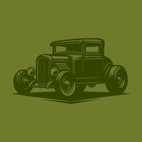 Premium Vector Vintage Hot Rod Car Vector Illustration