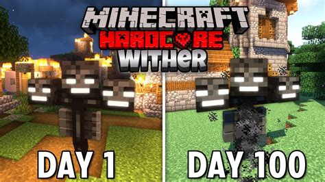 I Survived 100 Days As A Wither In Hardcore Minecraft Hindi Youtube