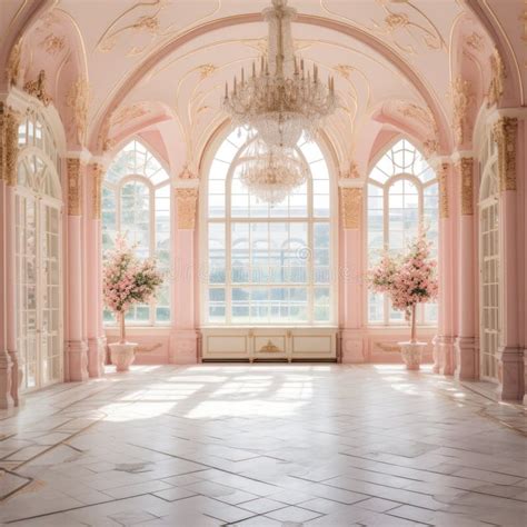 Inside The Pink Princess Castle A Grand Ballroom Awaits Stock Image