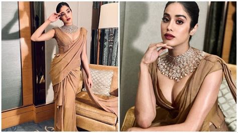 Janhvi Kapoor Hot Saree Photos బరన శరల గలమర డస పచన