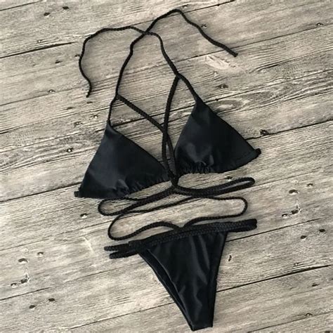 Maillot De Bain Sexy String Bikini Set Femmes Croix Body Maillots De Bain Micro Soutien