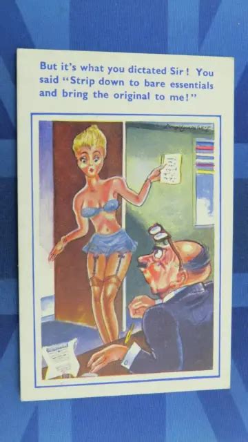SAUCY COMIC POSTCARD S Big Boobs Nylons Stockings Garter Panties Lingerie PicClick UK