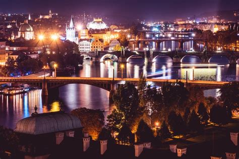 Czech Republic Bridges Rivers Sky Prague Clouds Hdr Hd Wallpaper