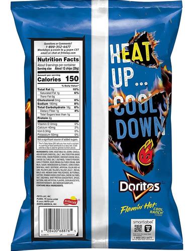 Doritos Tortilla Chips Flamin Hot Cool Ranch Bolsa De 925 On Envío gratis