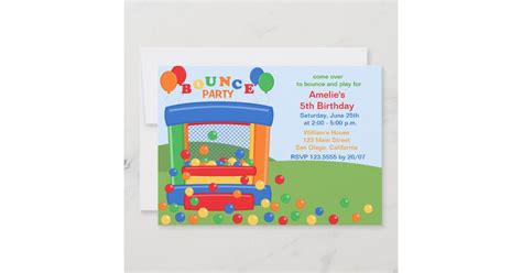 Bounce House Birthday Party Invitation Zazzle
