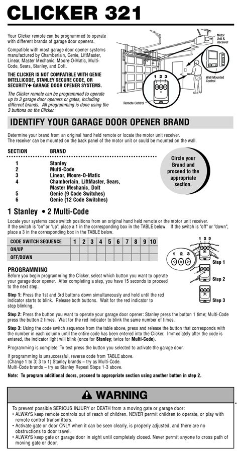 Stanley Garage Door Opener Wiring Diagram