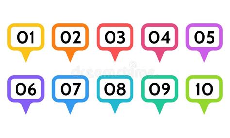 Bullet Points Data Info Markers Icon Arrow Set Number Flags 1 To 12