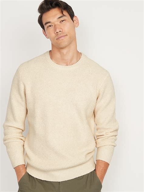 Chandail ras du cou en tricot gaufré texturé pour Homme Old Navy