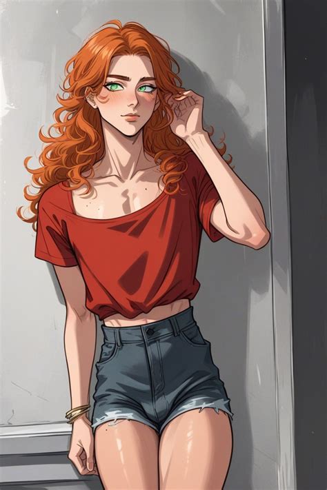 Thick Thighs Curly Green Eyes AI Gay Porn