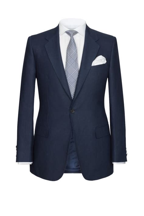 Single Breasted Navy Linen Coat And Trousers Richard Anderson Bespoke Tailors Of Savile Row