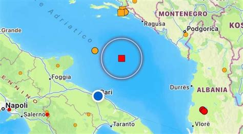 Terremoto Nell Adriatico Scossa Di Magnitudo 4 7 Avvertita A Bari