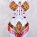 Brazilian String Belly Dance Rio Carnival Samba Lux Bikini Costume Waistband Bra Cabaret Show