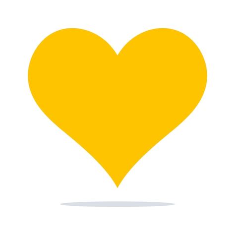 Coração Amarelo Para Imprimir - Estilo plano de coração amarelo | Vetor Grátis