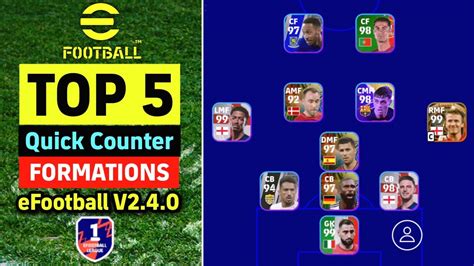 Top Quick Counter Best Formation In Efootball Mobile V