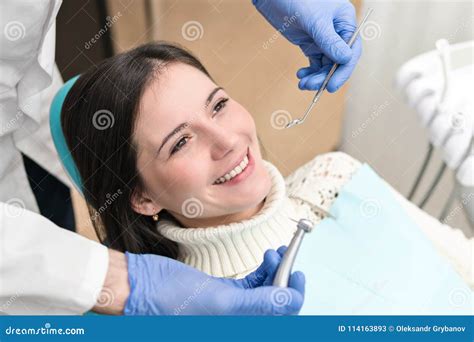 Smiling Patient Drill Teeth Stock Image Image Of Occupation Office