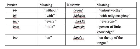 KASHMIR iv. Persian Elements in Kashmiri – Encyclopaedia Iranica