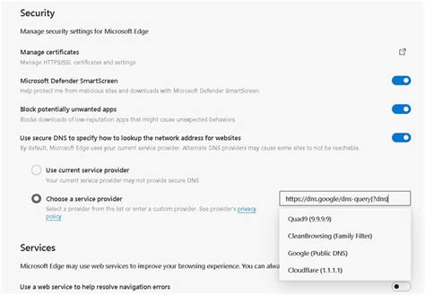 Microsoft Edge To Have Dns Over Doh As The Default Dns Settings
