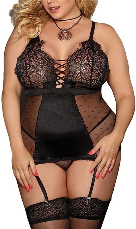 Bolawoo Women Plus Size Lingerie Intimo Pigiami Pizzo Bustier