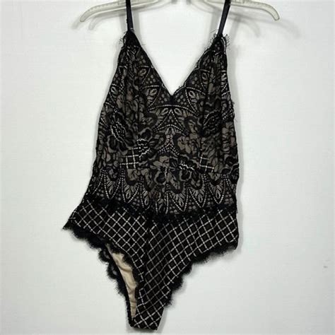 Shein Intimates Sleepwear Black Eyelash Lace Lingerie Babydoll Womens Large Under Clothing