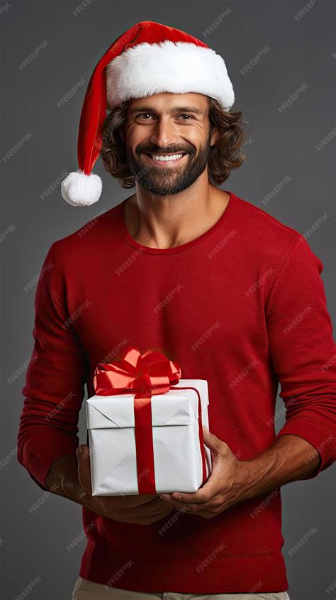 Premium Ai Image A Man Holding Christmas T Box