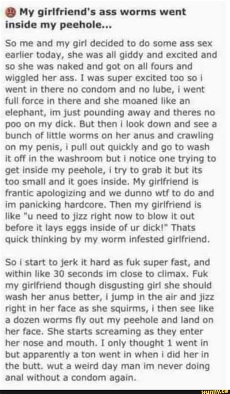 My Girlfriend S Ass Worms Went Inside My Peehole So Me And My Girl Decided To Do Some Ass Sex