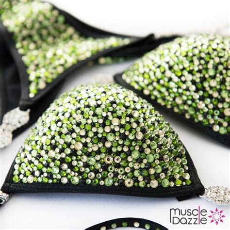 Green Bikini Competition Suit CB Etsy