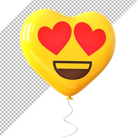 Premium Psd Facebook Emoji Heart Balloons Heart 3d