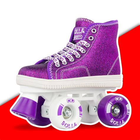 Warehouse Deal Rolla Purple Glitter Roller Skates By Infinity