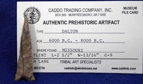 Dalton Point Authentic Prehistoric Arrowhead Artifact EBay