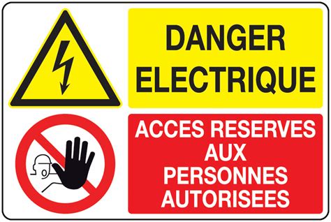 Panneau PVC Signaux associés Danger électrique Signals