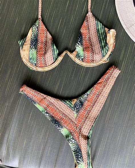 MAILLOT DE BAIN Bikini brésilien imprimé Floral Sexy à rayures Patchwork Bandage ensemble