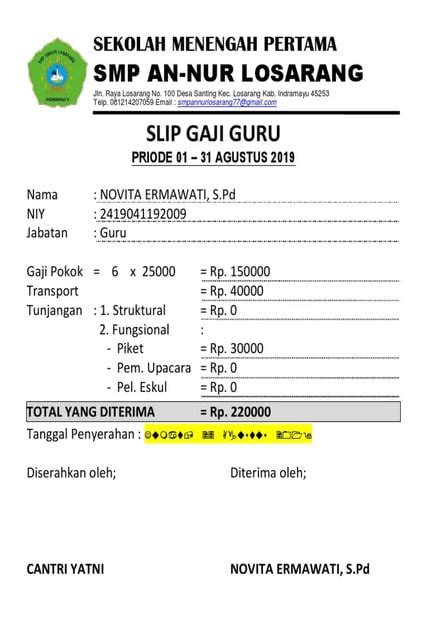 Sample Slip Gaji Hot Sex Picture