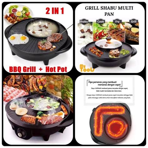 2KG Bbq Grill Electric HOT POT Bbq Shabu Grill Pan Shabu Shabu Pan Bbq Grill Pan Grill Tool