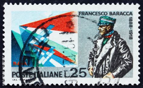 Postage Stamp Italy Major Francesco Baracca Stock Photo Adobe Stock