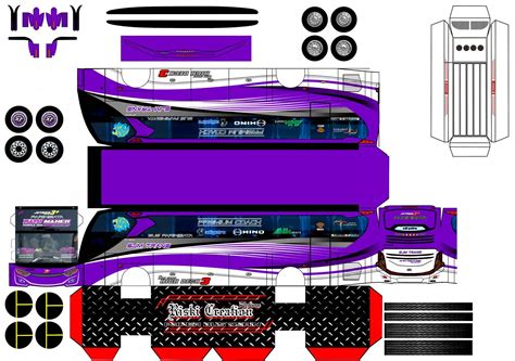 Pola Papercraft Bus Laminasi Glossy Harga Promolembaran Papercraft Bus