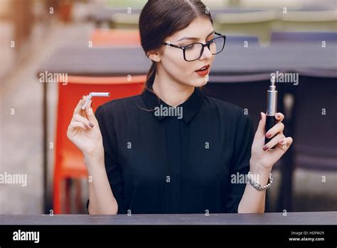 Beautiful Brunette With Glasses Stock Photo Alamy