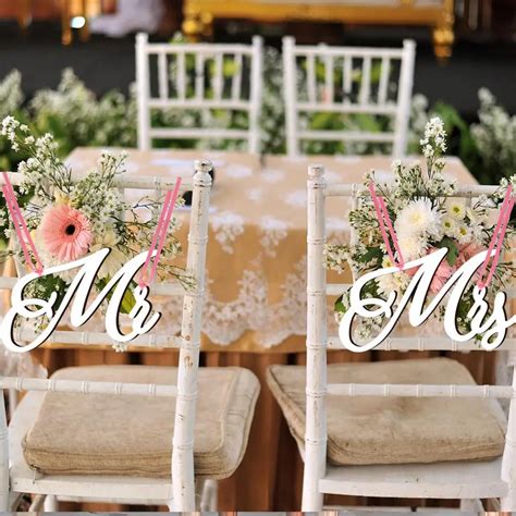 Letreros De Silla De Madera Mr And Mrs Decoraci N R Stica De Boda