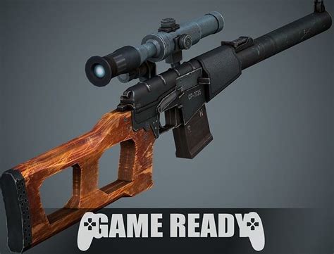 3d Model Vss Vintorez Sniper Rifle Low Poly Game Ready Vr Ar Low