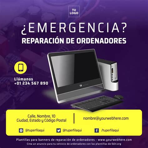 Flyers de Reparación de Ordenadores editables