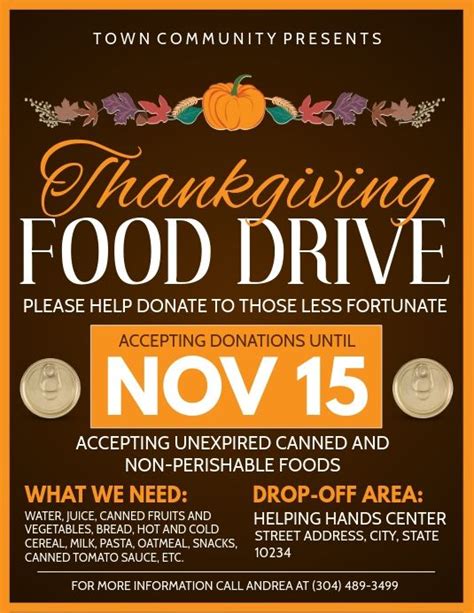 Thanksgiving Food Drive Flyer Templates