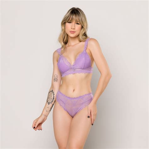 Conjunto De Lingerie Luxo Sem Bojo Al As Renda