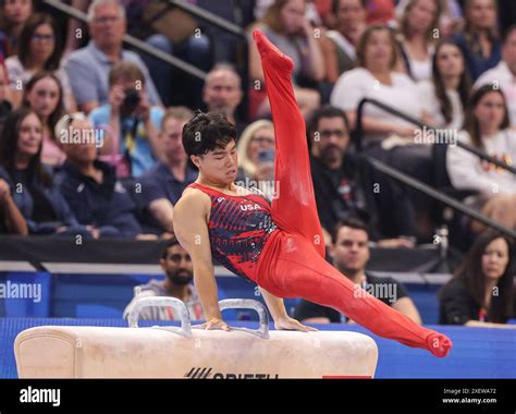 June 29 2024 Asher Hong On The Pommel Horse During The 2024