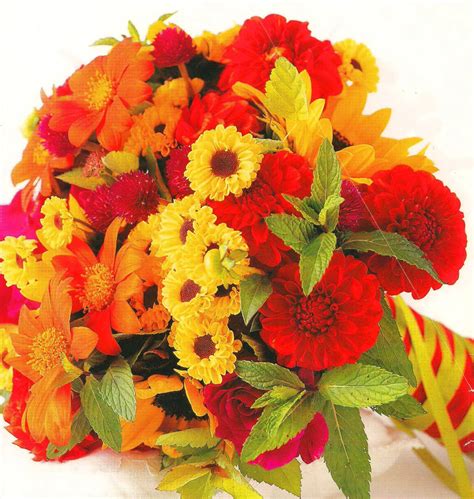 Fresh bouquet featuring viking poms, aster, fall mixture accented with ...