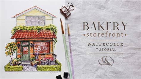 Bakery Storefront Watercolor Tutorial Youtube