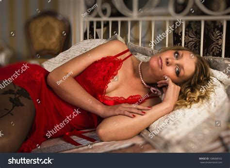 Sexual Blonde Lying On Bed Boudoir Stock Photo 108688592 Shutterstock
